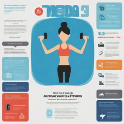 Design a visually compelling poster contrasting the productive and detrimental impacts of media and technology on personal fitness, including elements like fitness trackers, streaming workouts, social media distractions and a sedentary lifestyle.