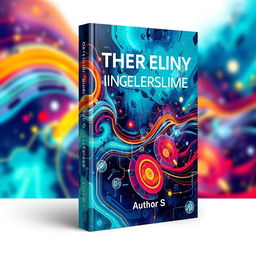 A book cover designed by AI, featuring an abstract and imaginative illustration that captures the essence of creativity and innovation in technology