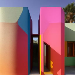 A unique themed house painted in two contrasting colors, beautifully enhanced with windows placed symmetrically