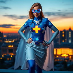 A superhero character inspired by a nurse, showcasing incredible dedication and compassion