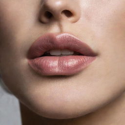 A close-up capture of a woman's lips, showing detailed texture and natural softness, highlighting their distinct shape and contours