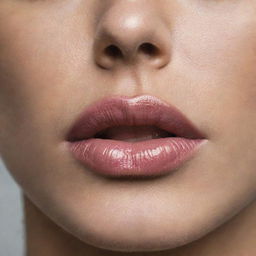 A close-up capture of a woman's lips, showing detailed texture and natural softness, highlighting their distinct shape and contours