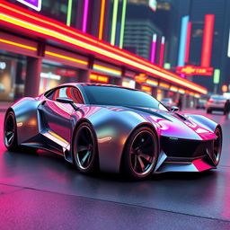 A futuristic supercar inspired by the classic 1968 Chevrolet Camaro, featuring a sleek widebody design and aggressive wide tires