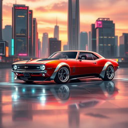 A breathtaking 1968 Chevrolet Camaro transformed into an exotic fusion of a futuristic avant-garde supercar