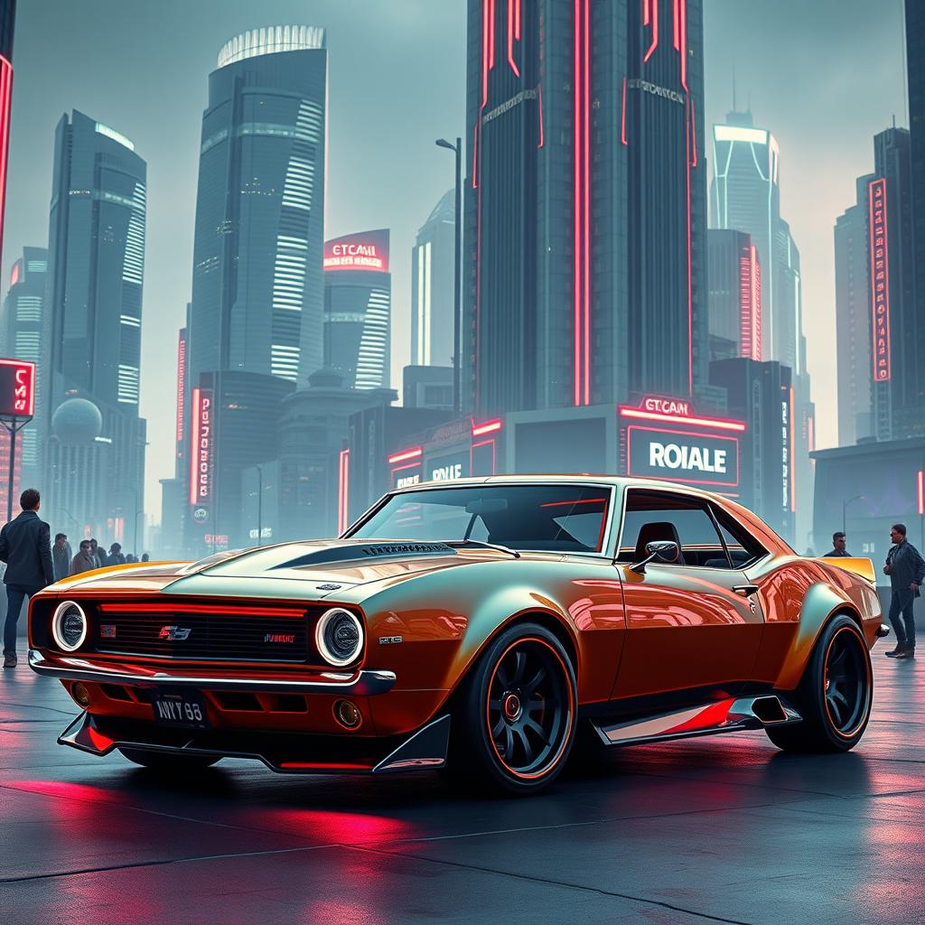 A breathtaking 1968 Chevrolet Camaro transformed into an exotic fusion of a futuristic avant-garde supercar