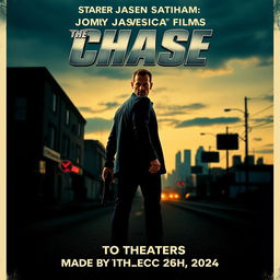 A striking 1960s vintage movie poster for 'The Chase,' featuring the title in bold, metallic letters at the top