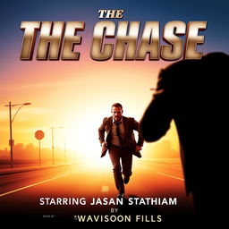 An engaging 1960s vintage movie poster for 'The Chase,' featuring the title in bold, metallic letters prominently displayed at the top