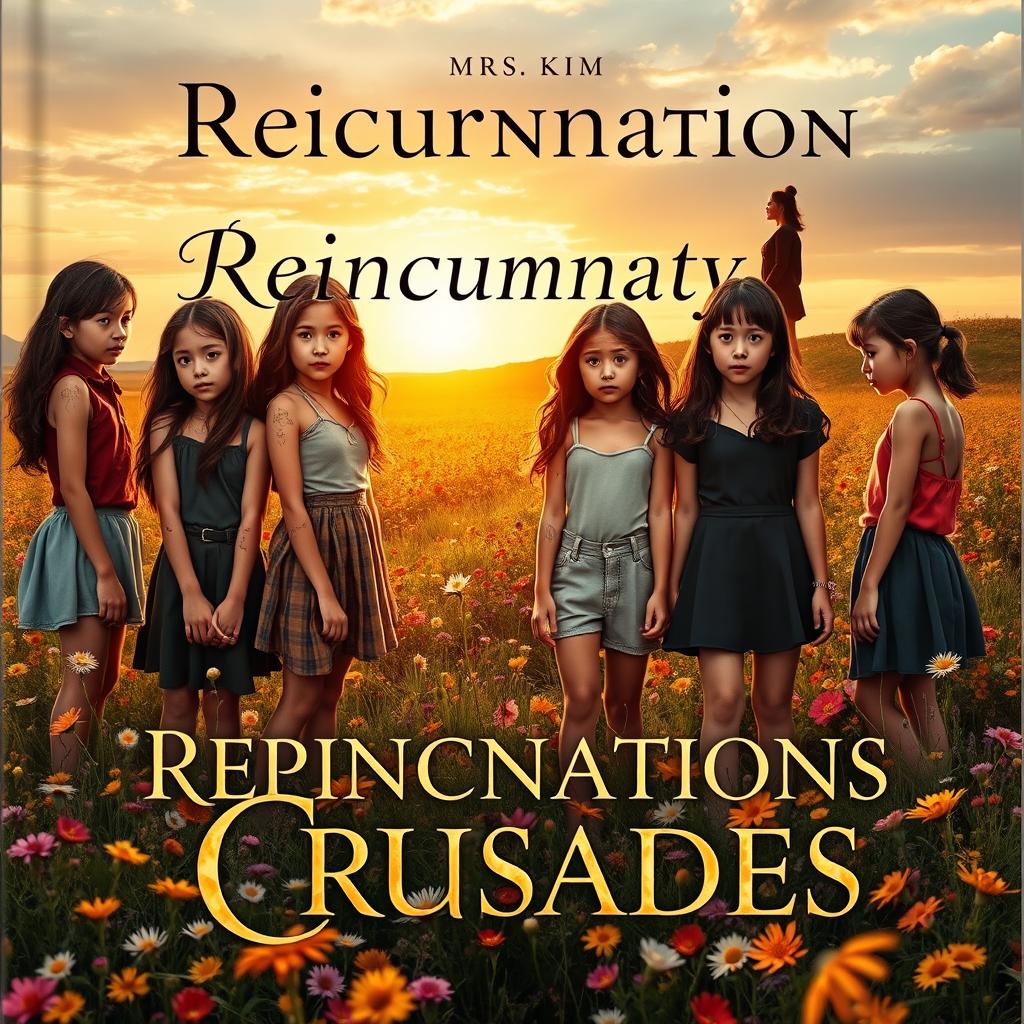The cover of a book titled "Reincarnations Crusades" features a captivating scene that encapsulates the essence of the story