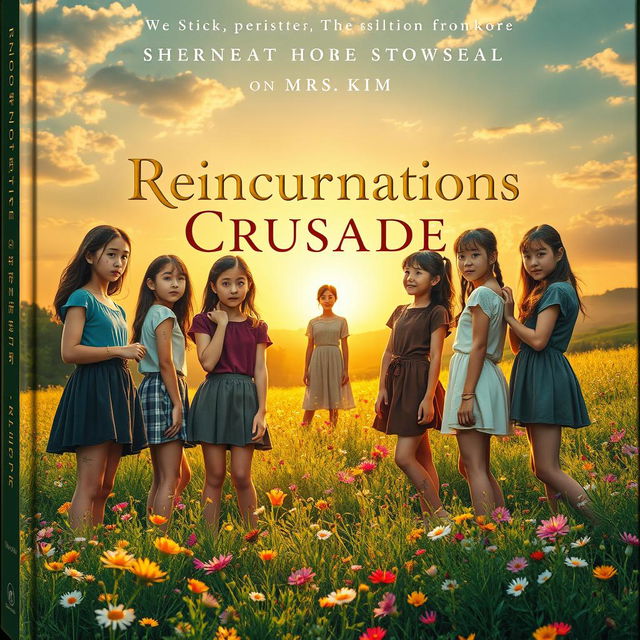 The cover of a book titled "Reincarnations Crusades" features a captivating scene that encapsulates the essence of the story