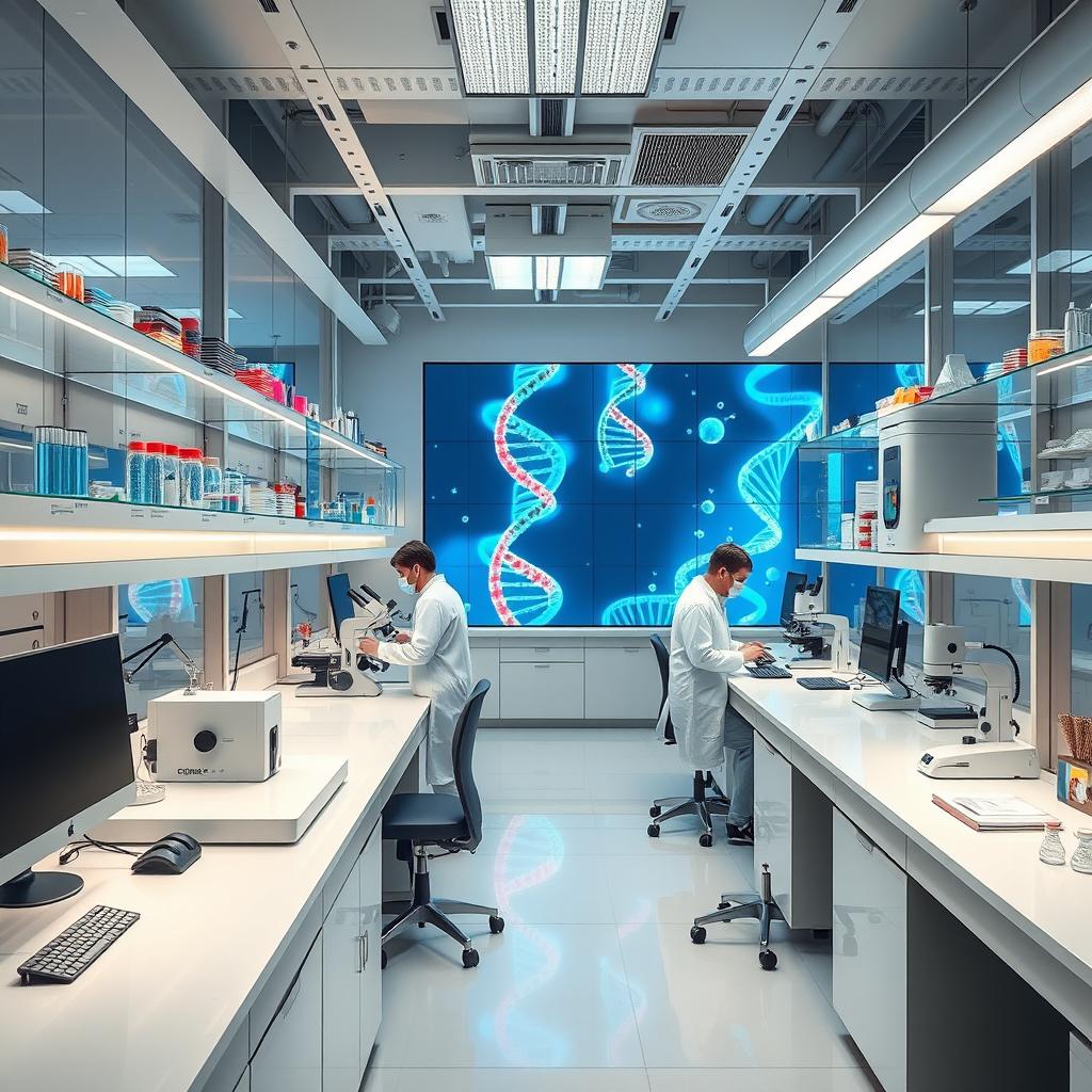 An advanced DNA analysis laboratory showcasing modern equipment and technology