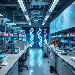 An advanced DNA analysis laboratory showcasing modern equipment and technology