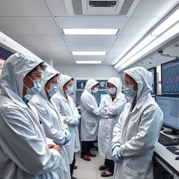 Inside a cutting-edge DNA analysis laboratory, a group of scientists is working diligently