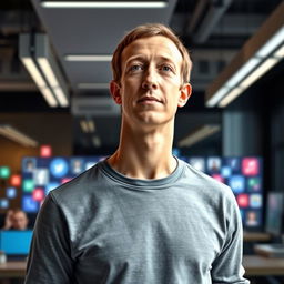 A portrait of Mark Zuckerberg, the co-founder and CEO of Facebook, in a professional setting