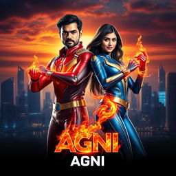 A cinematic sci-fi futuristic action film poster titled 'AGNI'