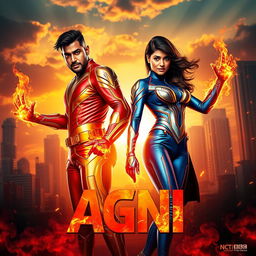 A cinematic sci-fi futuristic action film poster titled 'AGNI'