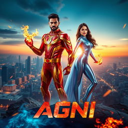 A cinematic sci-fi futuristic action film poster titled 'AGNI'