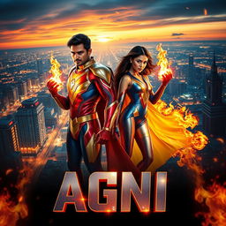 A cinematic sci-fi futuristic action film poster titled 'AGNI'