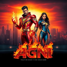 A cinematic sci-fi futuristic action film poster titled 'AGNI'