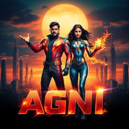 A cinematic sci-fi futuristic action film poster titled 'AGNI'