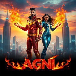 A cinematic sci-fi futuristic action film poster titled 'AGNI'