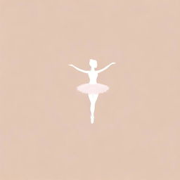 A sophisticated and elegant logo for a makeup brand, incorporating elements of ballet such as pointe shoes, tutus, or ballet poses in the design, in a palette of soft pinks and whites.