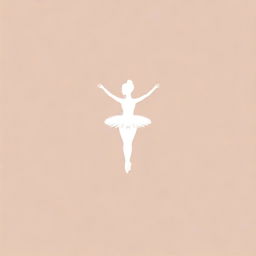 A sophisticated and elegant logo for a makeup brand, incorporating elements of ballet such as pointe shoes, tutus, or ballet poses in the design, in a palette of soft pinks and whites.