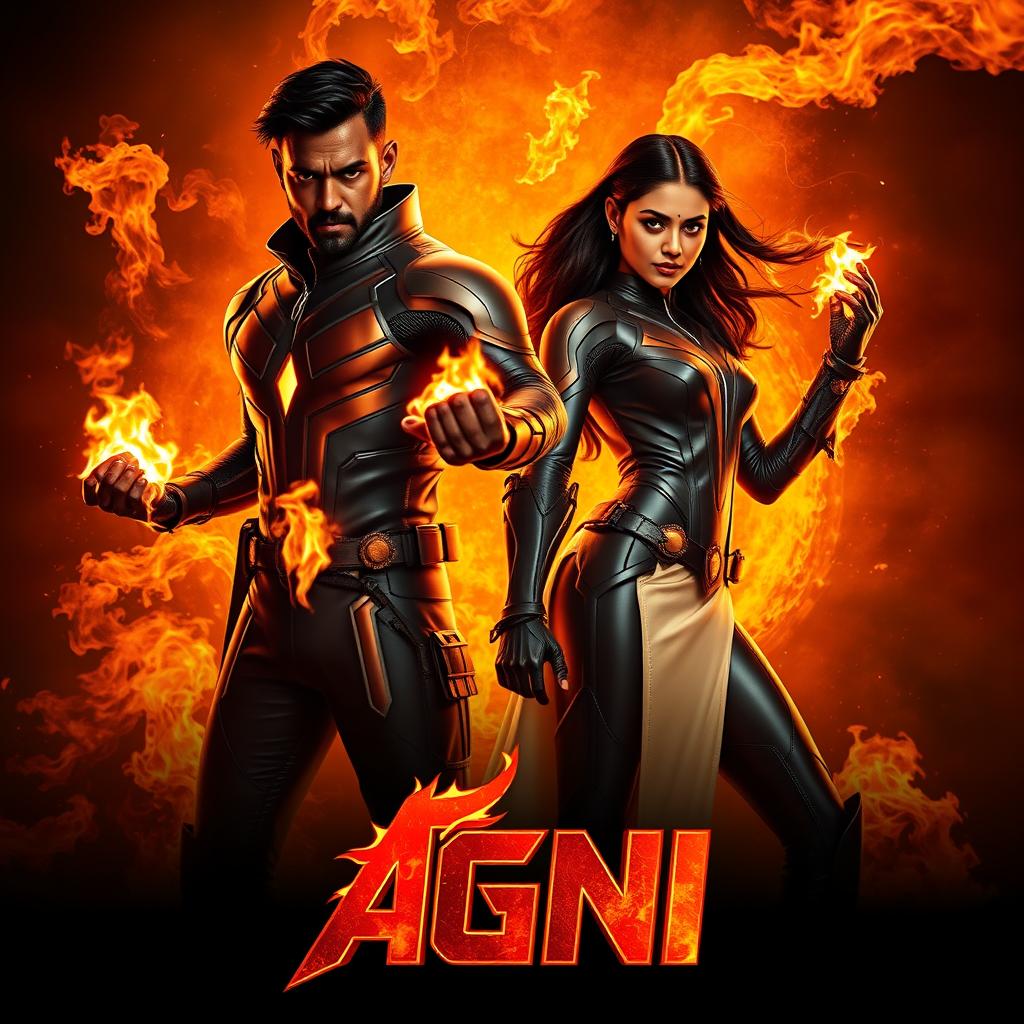 A cinematic sci-fi futuristic action film poster titled 'AGNI'