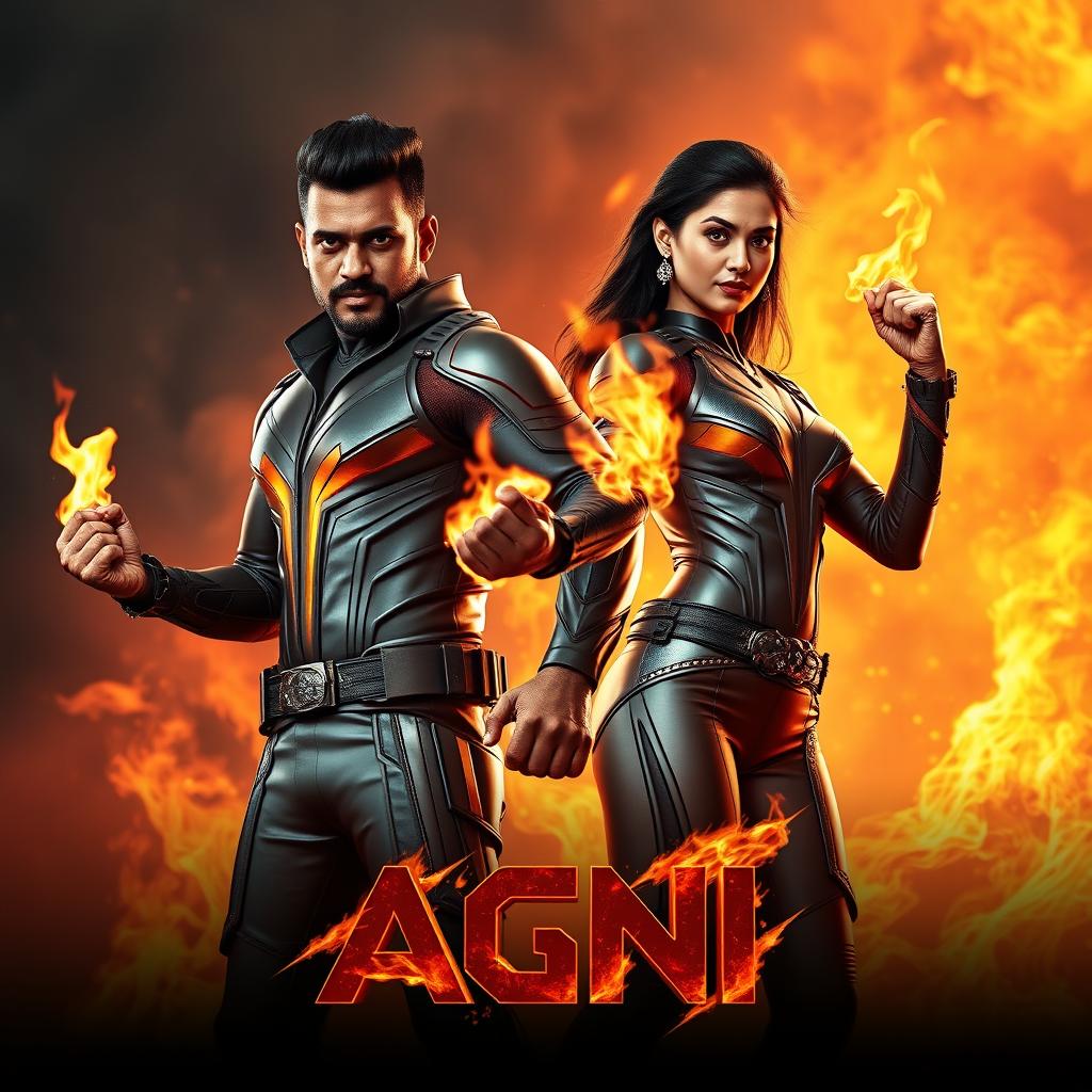 A cinematic sci-fi futuristic action film poster titled 'AGNI'