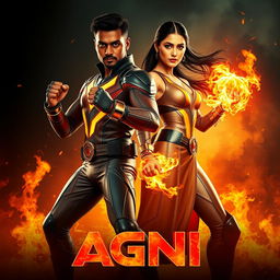 A cinematic sci-fi futuristic action film poster titled 'AGNI'