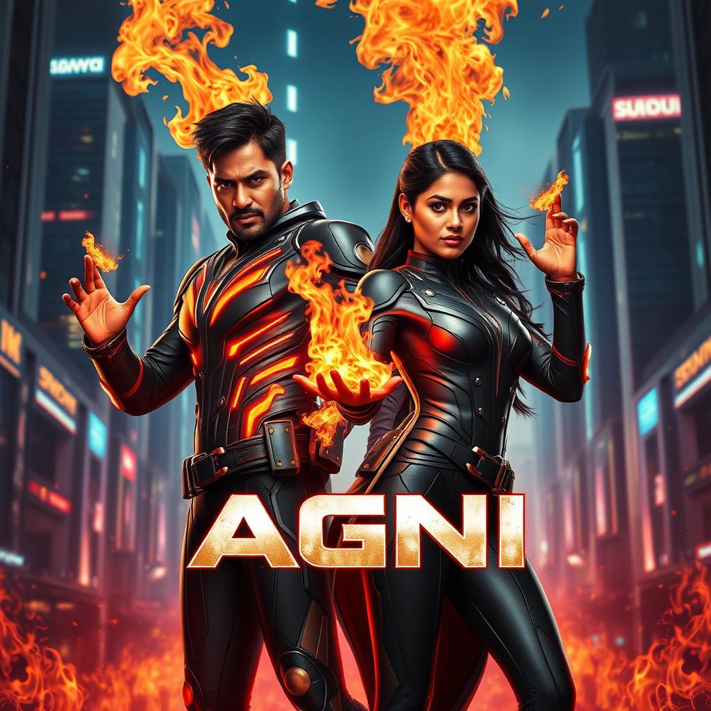 An exhilarating sci-fi action film poster titled 'Agni'