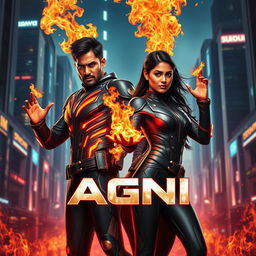 An exhilarating sci-fi action film poster titled 'Agni'