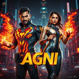 An exhilarating sci-fi action film poster titled 'Agni'