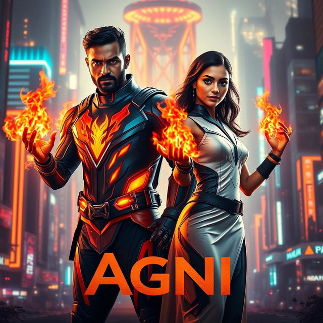 An exhilarating sci-fi action film poster titled 'Agni'