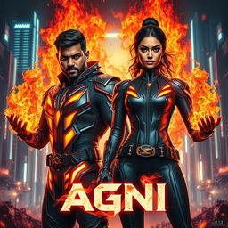 An exhilarating sci-fi action film poster titled 'Agni'