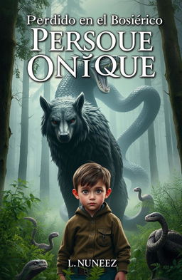 A captivating book cover for a novel titled 'Perdido en el Bosque Onírico' by L