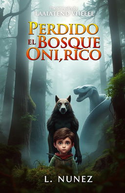 A captivating book cover for a novel titled 'Perdido en el Bosque Onírico' by L