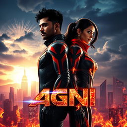 A cinematic sci-fi futuristic action film poster titled 'AGNI'