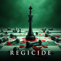 The movie cover for 'REGICIDE' features a surreal chessboard in disturbing shades of green and white, reminiscent of another world