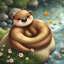 A cute and cuddly creature that is a delightful blend of an otter and a snake