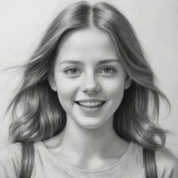 A detailed drawing of a girl, capturing her youthful energy and lively personality.