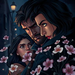 A captivating book cover illustration depicting a mysterious romantic storyline involving a kidnapping