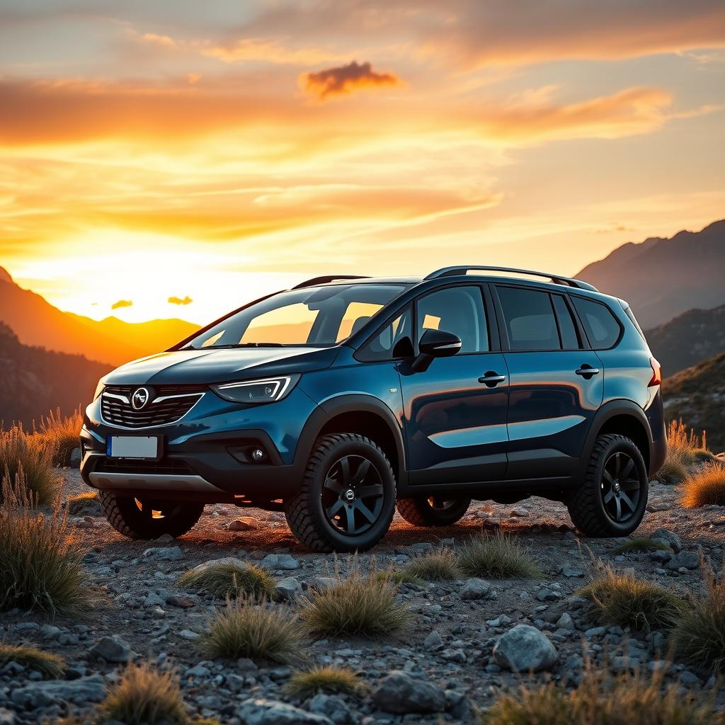 A Vauxhall Opel Zafira Tourer designed as an off-roader, showcasing its rugged exterior and powerful stance