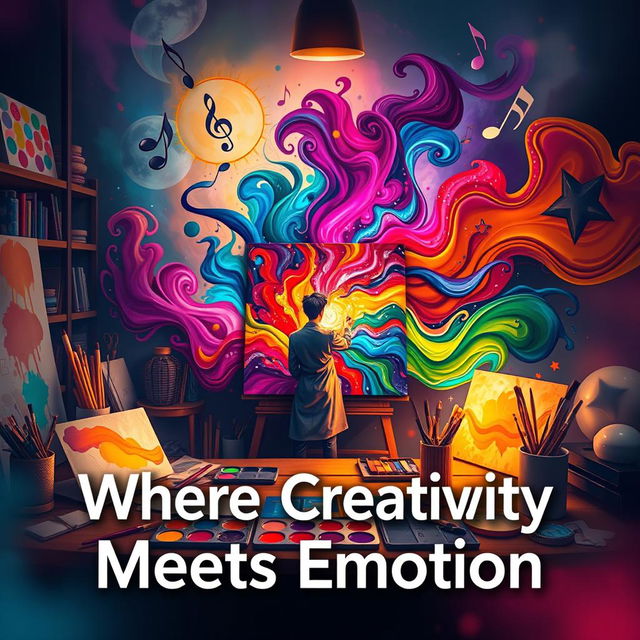 A striking visual representation of the concept "Where Creativity Meets Emotion"