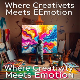 A striking visual representation of the concept "Where Creativity Meets Emotion"