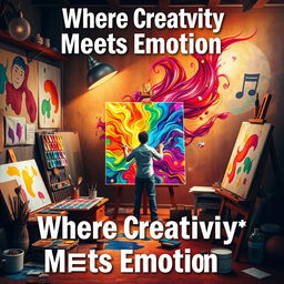 A striking visual representation of the concept "Where Creativity Meets Emotion"