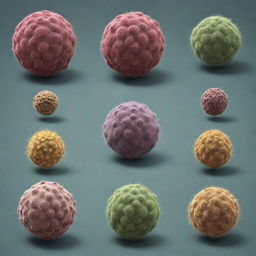 Generated representation of the transition from a singular cell to a fully formed organism, showcasing various stages of development in a fascinating biological metamorphosis.