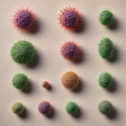 Generated representation of the transition from a singular cell to a fully formed organism, showcasing various stages of development in a fascinating biological metamorphosis.