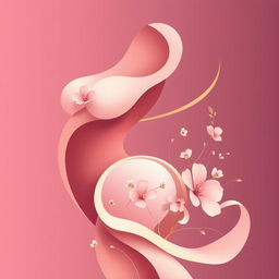 An artistic and abstract representation of femininity, featuring fluid shapes and soft curves that evoke the essence of women's bodies