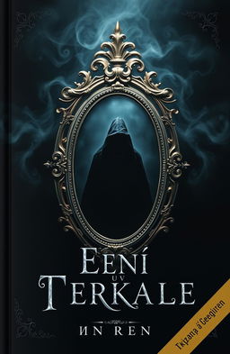 A captivating book cover that conveys a sense of mystery and intrigue, featuring the title 'Тень в зеркале' elegantly displayed