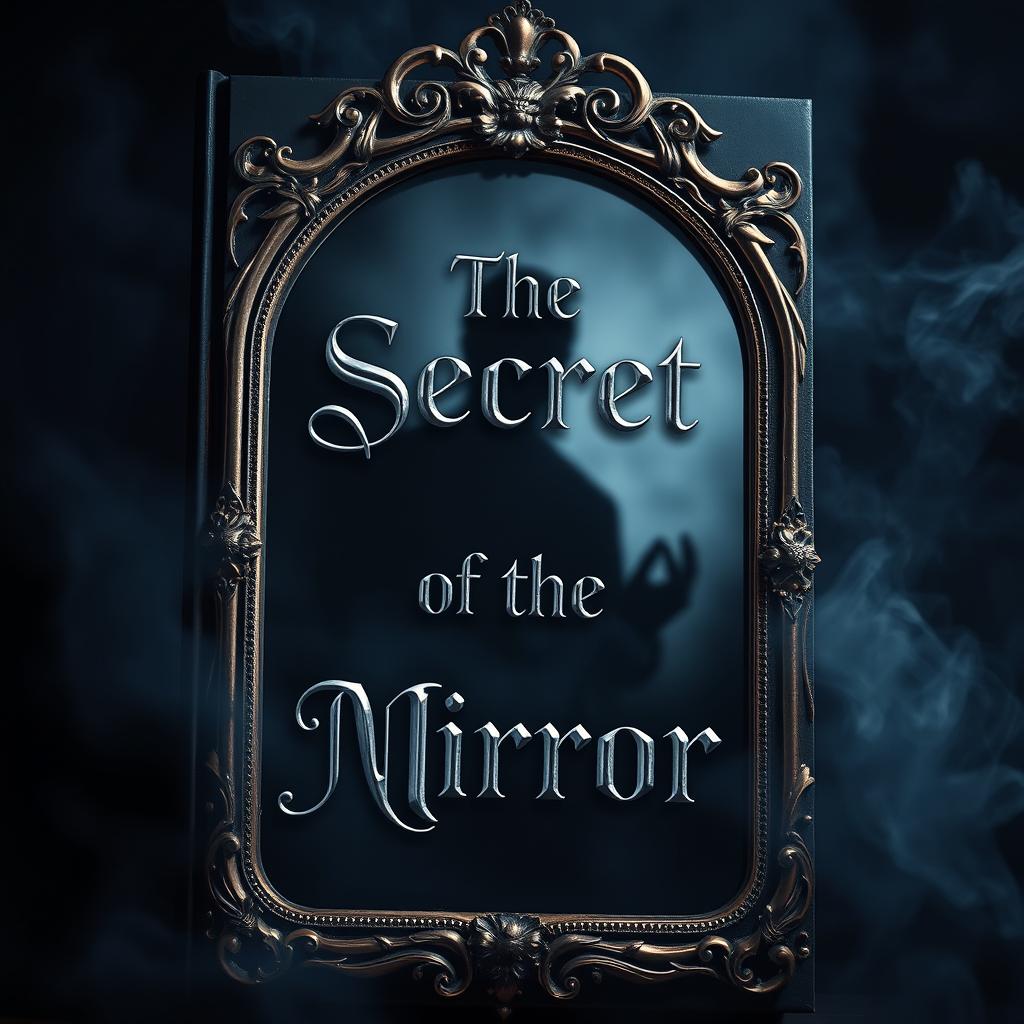 An enthralling book cover that embodies a sense of mystery and intrigue, featuring the title 'The Secret of the Mirror' prominently displayed